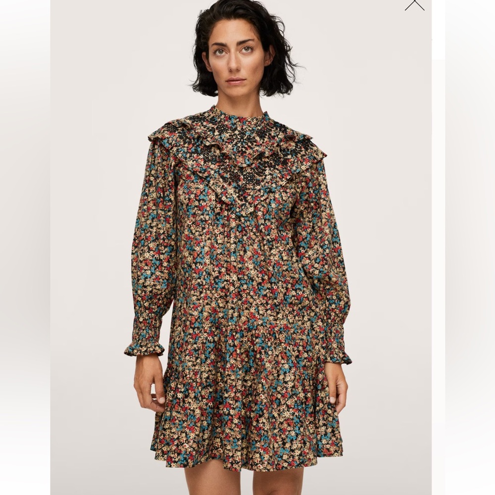 Mango  Embroidered  Dress